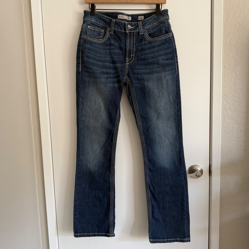 BKE Harper Straight Leg Jeans Dark Wash Stretch 28R Indie Perfect Fall Jeans